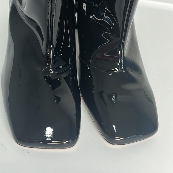 Good American Ankle Boot Women's 8.5 Black Patent Leather Square Toe Square Heel - Picture 4 of 15